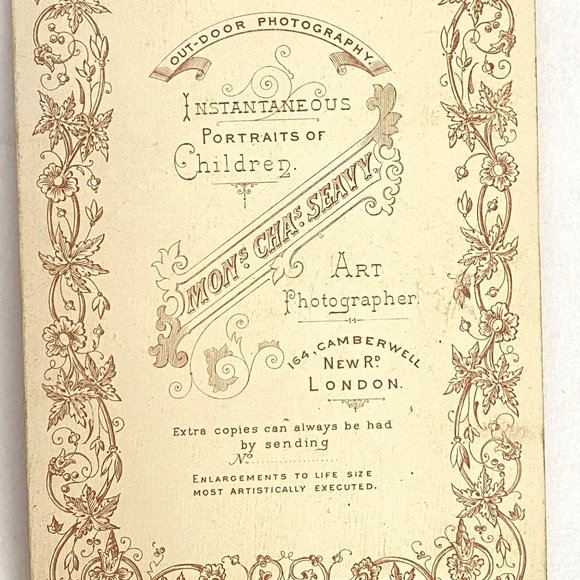 c1880 Ornate Cabinet Card Young Girl Swing Portrait Charles Seavy London England - Picture 4 of 7